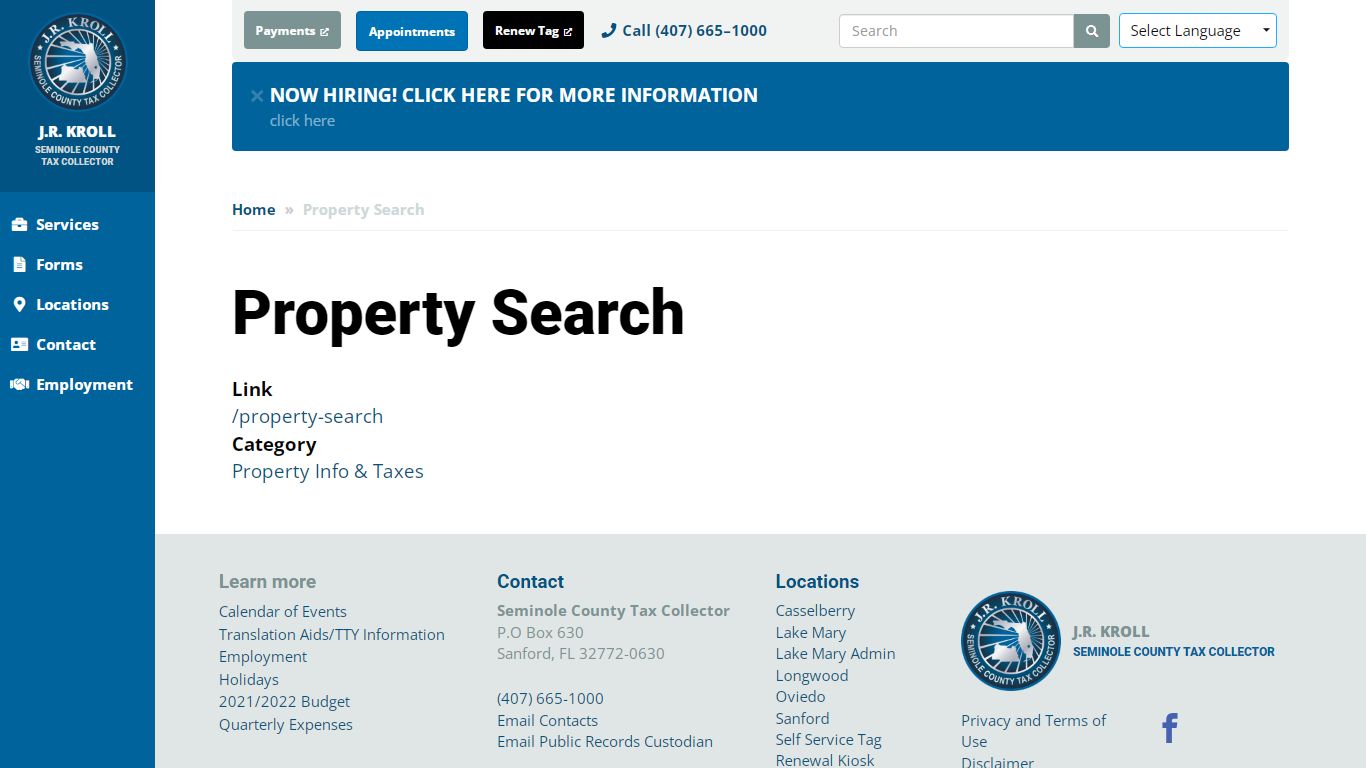 Property Search | Seminole County Tax Collector - Donuts